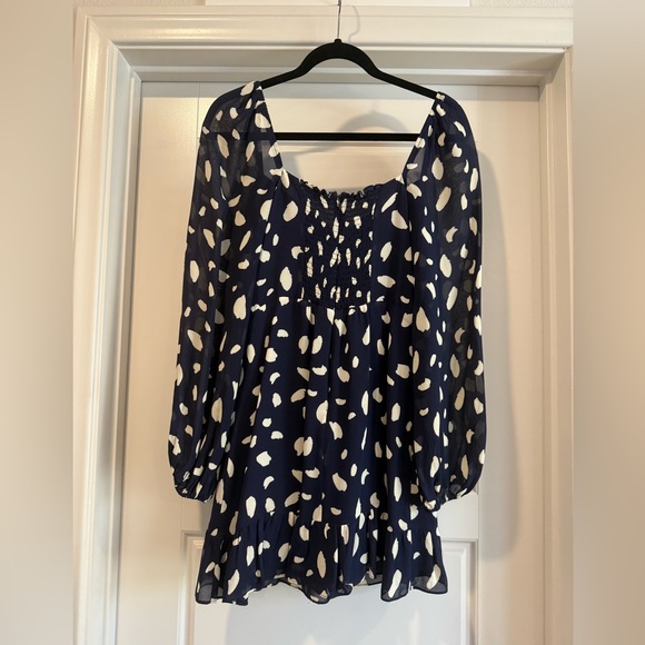 Reformation Cammi Navy & White Dress (Splatter) 6 - Picture 5 of 7